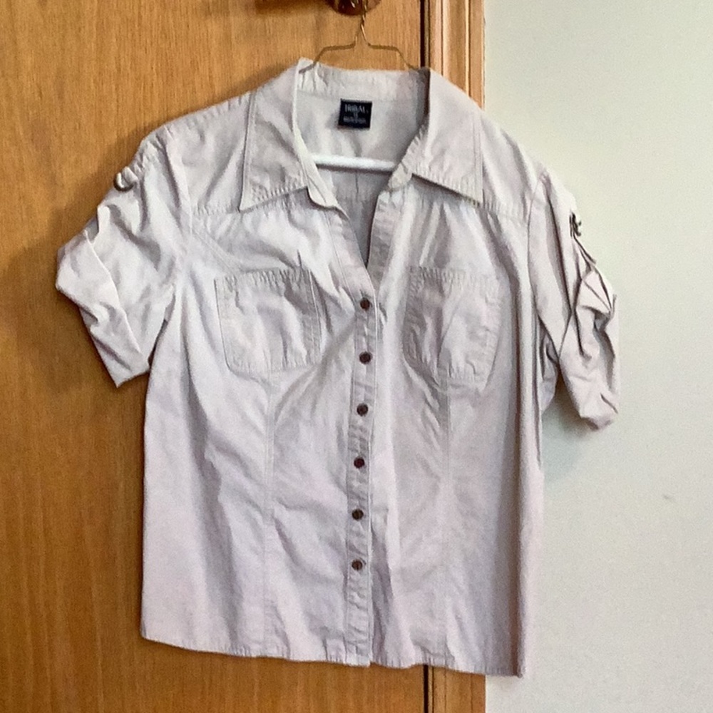 Khaki button up top